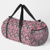 Roses floral rose sur mesure Monogramme Grand sac  (Coin droit)