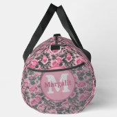 Roses floral rose sur mesure Monogramme Grand sac  (Droite)