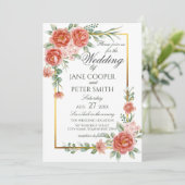 Roses floral Wedding Invitation (Debout devant)