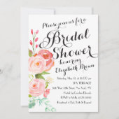 Roses floraux chic | Invitation de douche nuptiale (Devant)