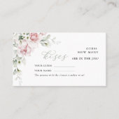 Roses floraux | Combien de baisers Mariage Carte d (Devant)