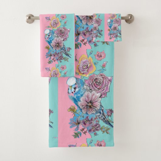 Roses floraux roses Budgie Bird Femmes Aqua rose (En situation)