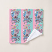 Roses floraux roses Budgie Bird Femmes Aqua rose (Gant de toilette)