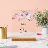 Roses floraux roses Folithe rustique Numéro de tab (Mariage)