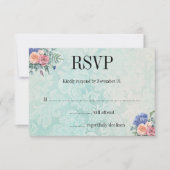 Roses floraux rustiques et mariage Hydrangea RSVP (Devant)