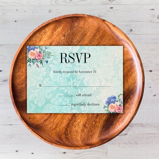 Roses floraux rustiques et mariage Hydrangea RSVP