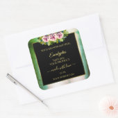 Roses floraux Turquoises marbre et Étiquettes de p (Enveloppe)