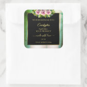 Roses floraux Turquoises marbre et Étiquettes de p (Sac)