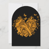 Roses Gold Heart & Papillons Faire-part de mariage (Dos)
