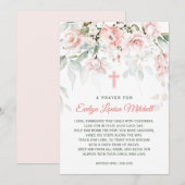 Roses Greenery Foliage Baptism Prayer Invita Kaart (Voorkant / Achterkant)