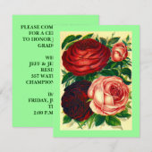 ROSES HEIRLOOM ~ JOLIS INVITATIONS DU PARTI ! (Devant / Derrière)