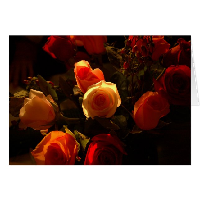 Roses I - Orange, cramoisi et gloire d'or (Devant horizontal)