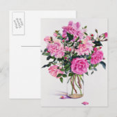 Roses in a Glass Jar Briefkaart (Voorkant / Achterkant)