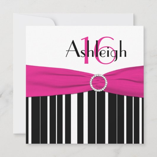 Roses indien, noir, 16ème invitation (Devant)