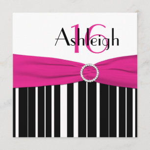 Roses indien, noir, 16ème invitation