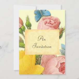 Roses jaunes et roses Botaniques Invitations perso