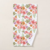 Roses jaunes Fleurs roses Feuillage Élégant  (Serviette à main)