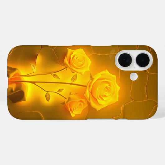 Roses Jaunes Lumière Coque-Mate coque iphone (Verso (horizontal))