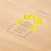 Roses Jaunes Rustiques Invitations de mariage (Poser)