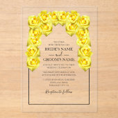 Roses Jaunes Rustiques Invitations de mariage (Recto)