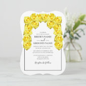 Roses Jaunes Rustiques Invitations de mariage (Debout devant)