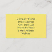 Roses Jaunes Soleil Beau Carte de visite (Dos)