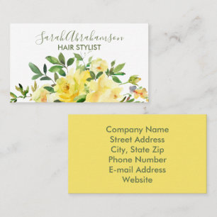 Roses Jaunes Soleil Beau Carte de visite