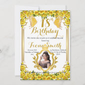 Roses Jaunes Soleil Floral Carte d'invitation d'an (Devant)