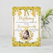 Roses Jaunes Soleil Floral Carte d'invitation d'an (Debout devant)