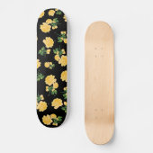 Roses jaunes sur skateboard noir (Recto)