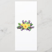 Roses jaunes | Violets Boho Floral Wedding Menu (Dos)