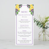 Roses jaunes | Violets Boho Floral Wedding Menu (Debout devant)