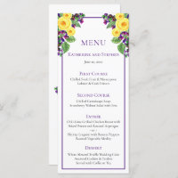 Roses jaunes | Violets Boho Floral Wedding Menu