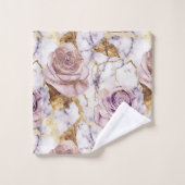 Roses Lilac sur marbre d'or antique (Gant de toilette)