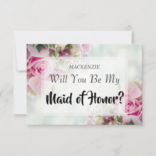 Roses Maid of Honor proposal Kaart (Voorkant)