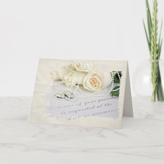 Roses mariages et anneaux sur invitation (Devant)