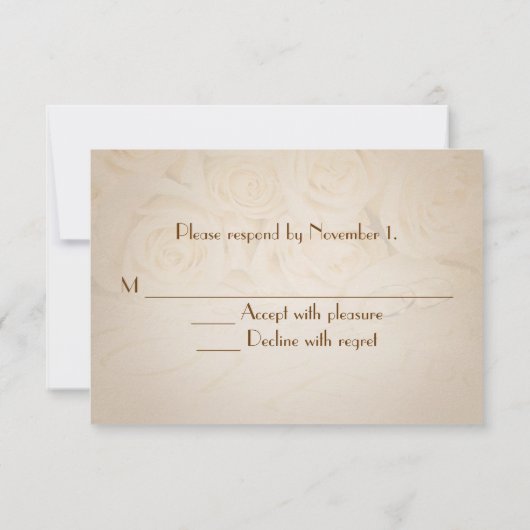 Roses Mariages souples RSVP (Dos)