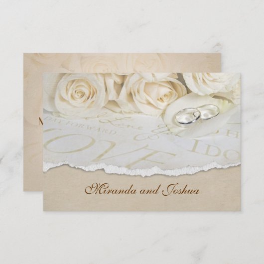 Roses Mariages souples RSVP (Devant / Derrière)