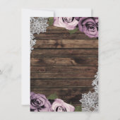 Roses Mauves Poussiéreux Numéro de Table de Mariag (Dos)