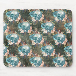 Roses met blauw en roze muismat