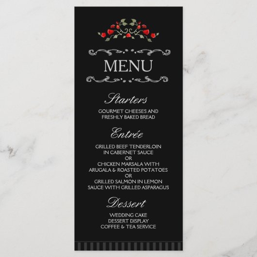 Roses noires et rouges AIVE Matching Menu Mariage (Devant)