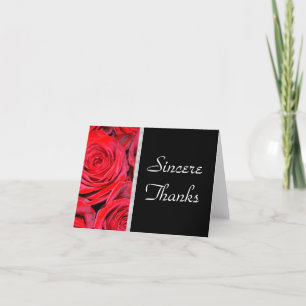 Roses noires et rouges Carte de remerciements