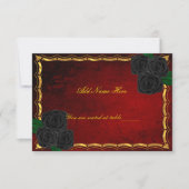 Roses noirs gothiques sang rouge Mariage Carte Pla (Devant)