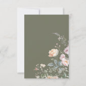 Roses on Olive Green Wedding Save The Date (Dos)