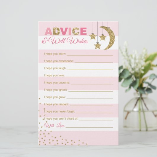 Roses or bien souhaits pour bébé carte de douche j (Debout devant)