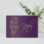 Roses or sur mariage violet RSVP (Debout devant)