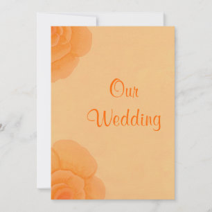 Roses Orange Faded, Invitations De Mariage Personn