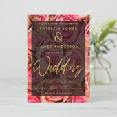 Roses Overlay Weddenschap Kaart (Staand voorkant)