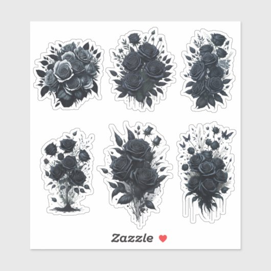 Roses painted black sticker (Vel)