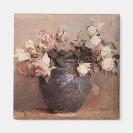 Roses pâles - Aimant (Devant)